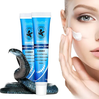 Crema reparadora de cicatrices con aceite de serpiente.